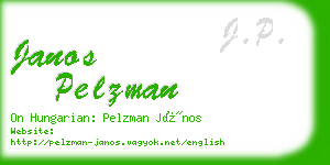 janos pelzman business card